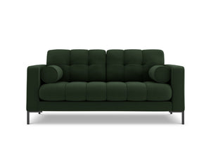 Cosmopolitan Design - Divano "Bali" 2 posti in tessuto strutturato verde scuro 