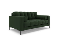 Cosmopolitan Design - Divano "Bali" 2 posti in tessuto strutturato verde scuro 