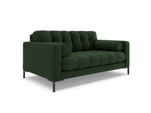 Cosmopolitan Design - Divano "Bali" 2 posti in tessuto strutturato verde scuro 