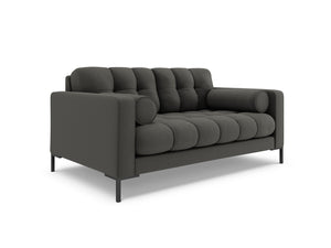 Cosmopolitan Design - Divano "Bali" 2 posti in tessuto strutturato grigio scuro 