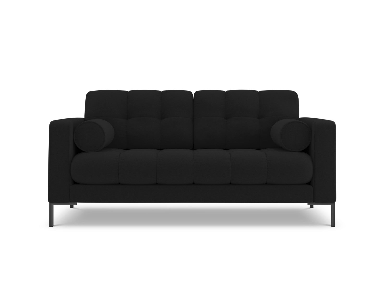 Cosmopolitan Design - Divano "Bali" 2 posti in tessuto strutturato nero 