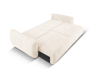 Cosmopolitan Design - Divano convertibile con contenitore "Matera" 3 posti in ciniglia beige chiaro 