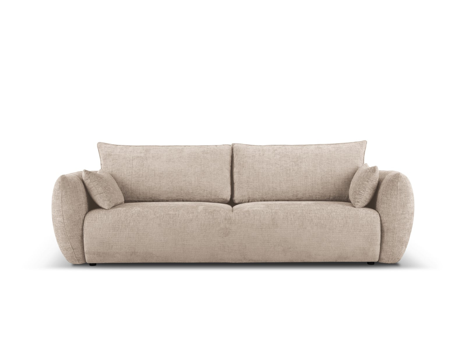 Cosmopolitan Design - Divano convertibile con contenitore "Matera" 3 posti in ciniglia beige 