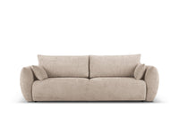 Cosmopolitan Design - Divano convertibile con contenitore "Matera" 3 posti in ciniglia beige 