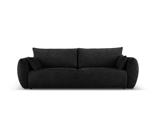 Cosmopolitan Design - Divano convertibile con contenitore "Matera" 3 posti in ciniglia nero 