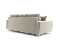 Cosmopolitan Design - Divano convertibile con contenitore "Kyoto" 3 posti in velluto beige chiaro 