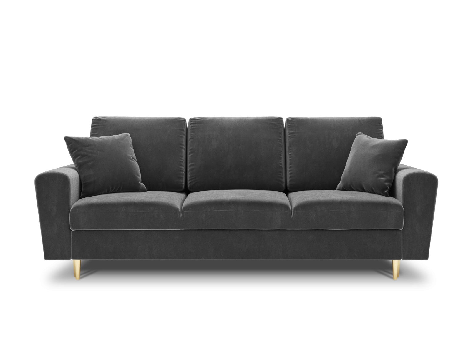 Cosmopolitan Design - Divano convertibile con contenitore "Kyoto" 3 posti in velluto grigio chiaro 