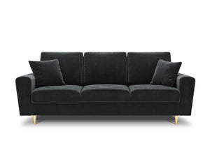 Cosmopolitan Design - Divano convertibile con contenitore "Kyoto" 3 posti in velluto grigio scuro 