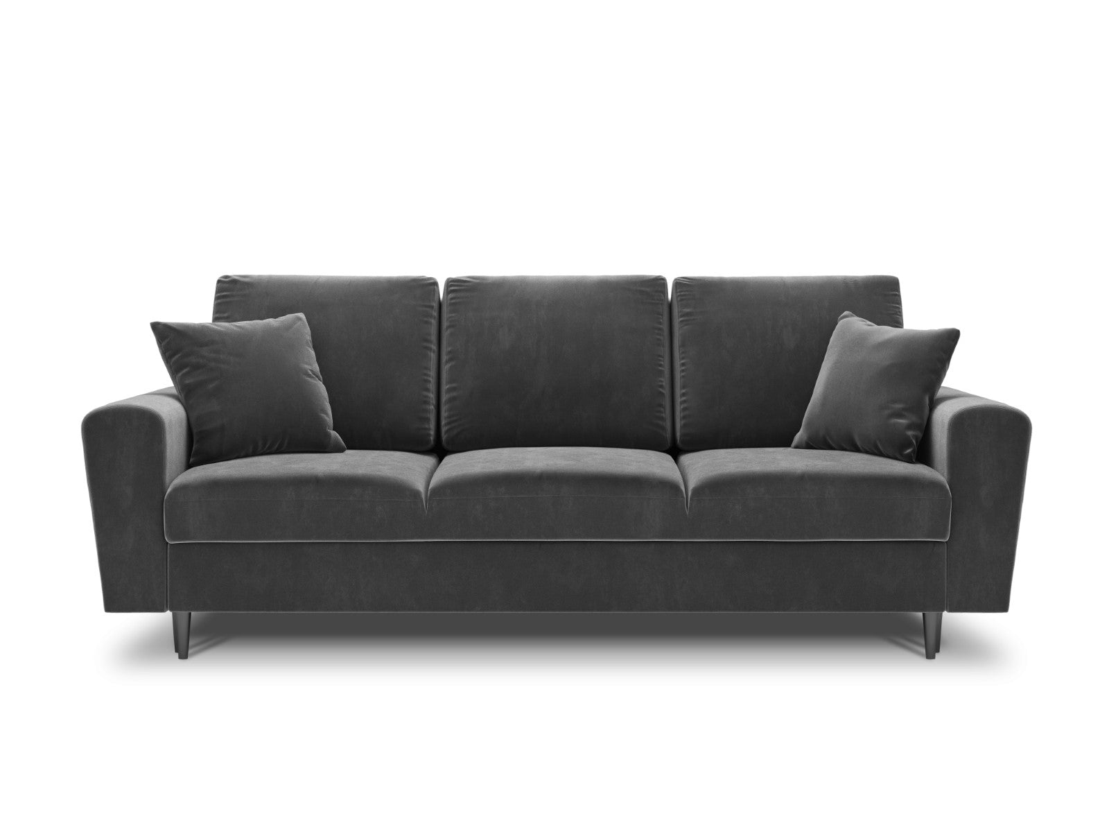 Cosmopolitan Design - Divano convertibile con contenitore "Kyoto" 3 posti in velluto grigio chiaro 