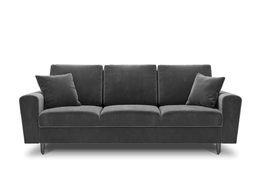 Cosmopolitan Design - Divano convertibile con contenitore "Kyoto" 3 posti in velluto grigio chiaro 