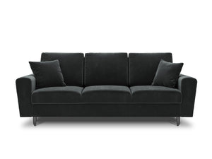Cosmopolitan Design - Divano convertibile con contenitore "Kyoto" 3 posti in velluto grigio scuro 