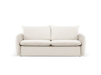Cosmopolitan Design - Divano convertibile "Vienna" 3 posti in velluto beige chiaro 