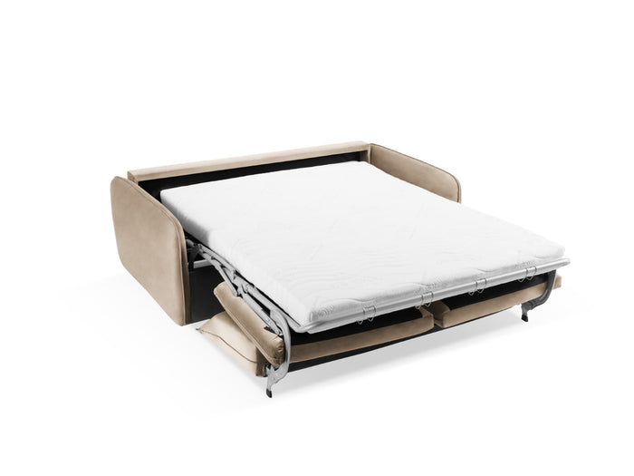 Cosmopolitan Design - Divano convertibile "Vienna" 3 posti in velluto beige 