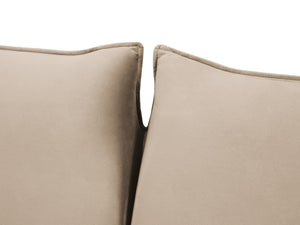 Cosmopolitan Design - Divano convertibile "Vienna" 3 posti in velluto beige 