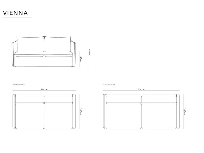 Cosmopolitan Design - Divano convertibile "Vienna" 3 posti in velluto beige 