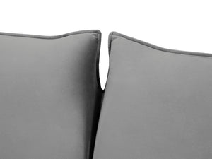 Cosmopolitan Design - Divano convertibile "Vienna" 3 posti in velluto grigio chiaro 