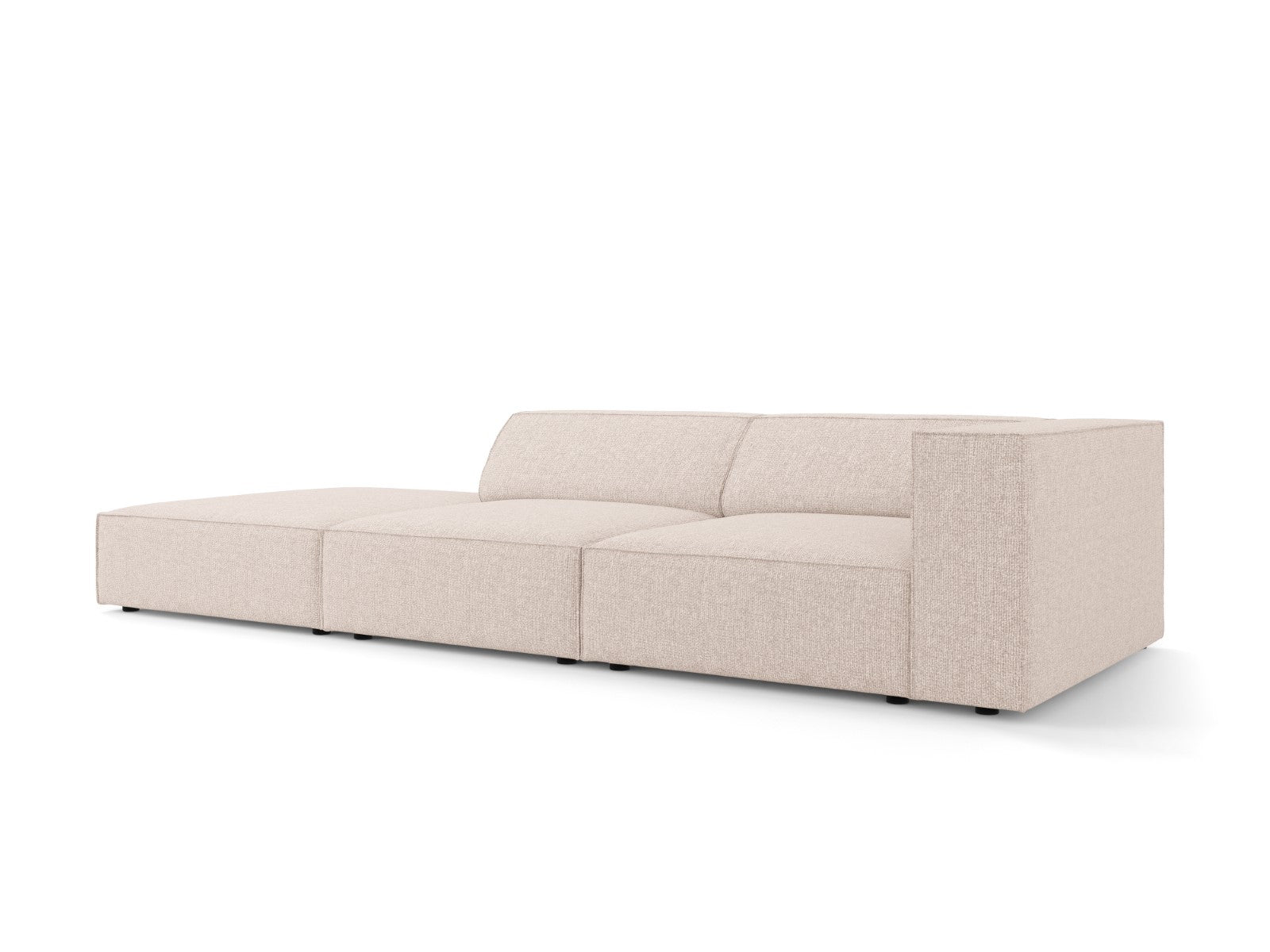 Cosmopolitan Design - Divano sinistro "Arendal" 4 posti in ciniglia beige 
