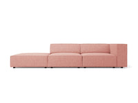Cosmopolitan Design - Divano sinistro "Arendal" 4 posti in ciniglia rosa 