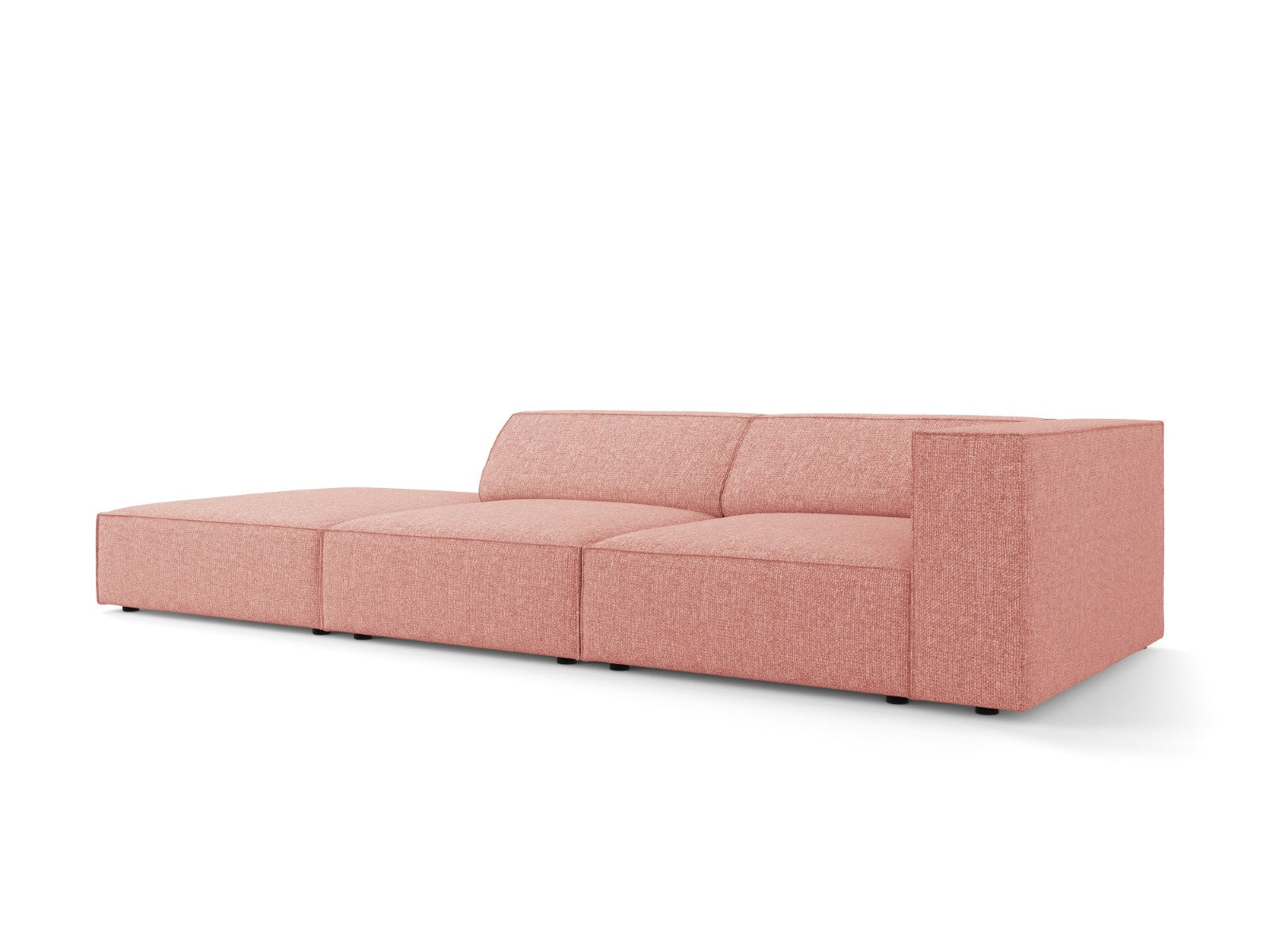 Cosmopolitan Design - Divano sinistro "Arendal" 4 posti in ciniglia rosa 