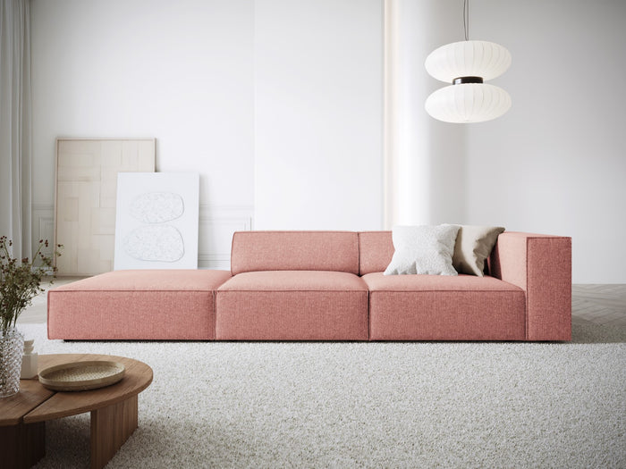 Cosmopolitan Design - Divano sinistro "Arendal" 4 posti in ciniglia rosa 