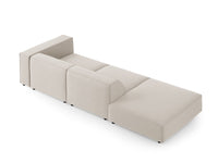 Cosmopolitan Design - Divano sinistro "Arendal" 4 posti in velluto ecru 