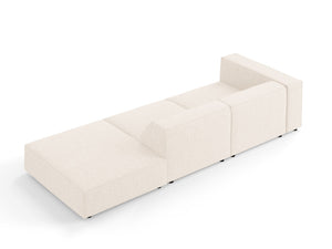 Cosmopolitan Design - Divano destro "Arendal" 4 posti in ciniglia beige chiaro 