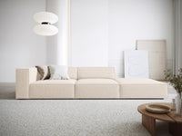 Cosmopolitan Design - Divano destro "Arendal" 4 posti in ciniglia beige chiaro 