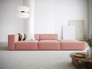 Cosmopolitan Design - Divano destro "Arendal" 4 posti in ciniglia rosa 