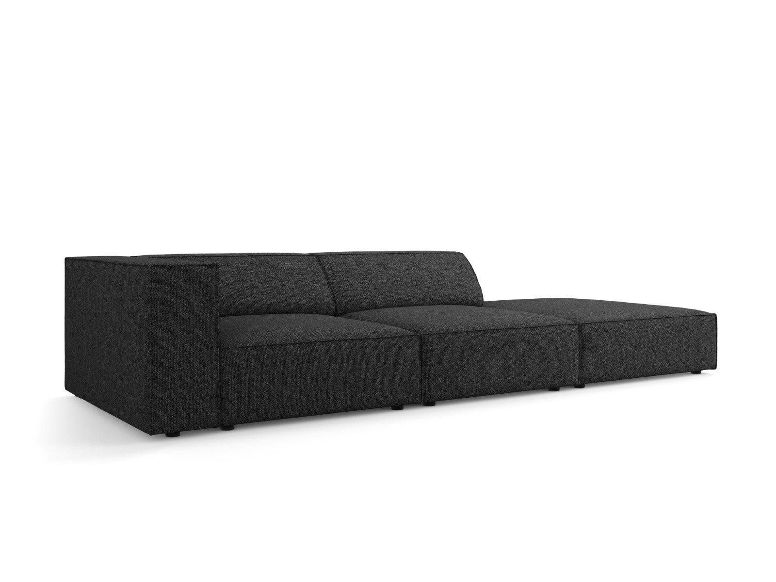 Cosmopolitan Design - Divano destro "Arendal" 4 posti in ciniglia nero 