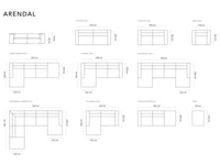 Cosmopolitan Design - Divano destro "Arendal" 4 posti in velluto terracotta 