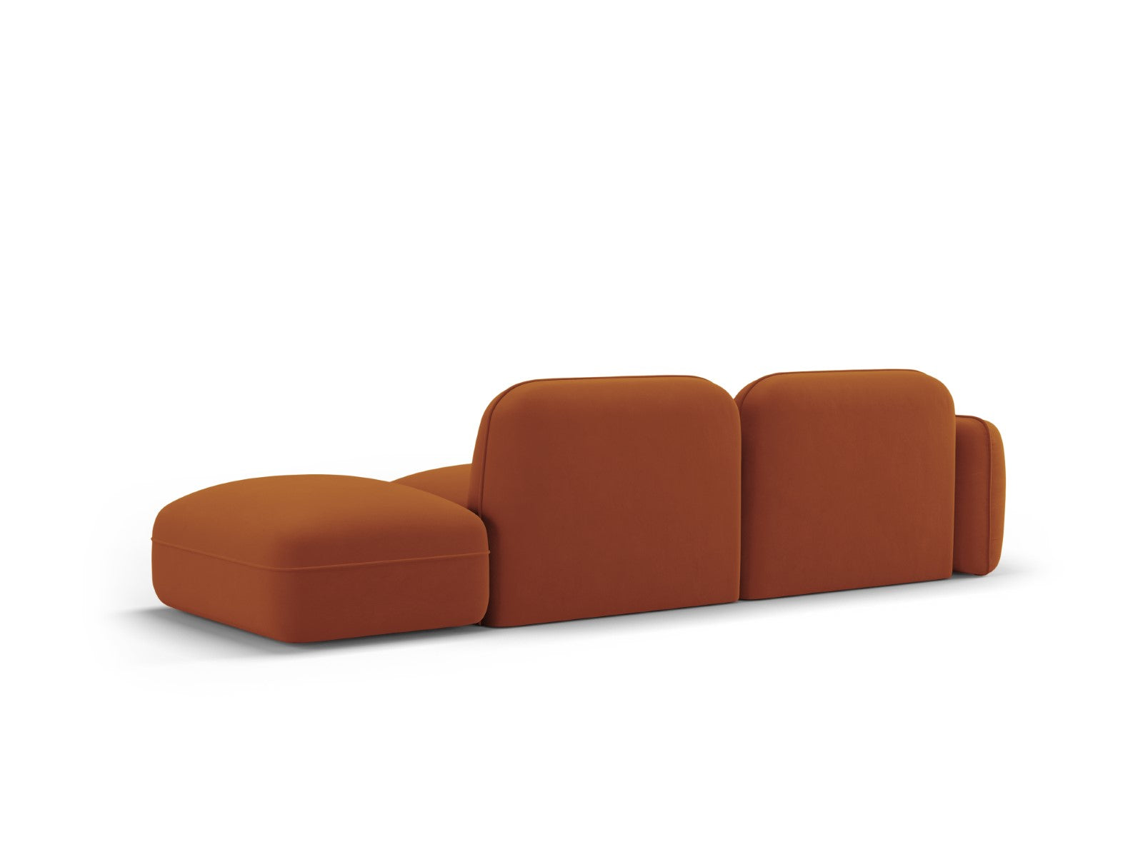 Cosmopolitan Design - Divano modulare destro "Sydney" 3 posti in velluto terracotta 