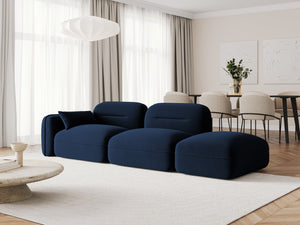 Cosmopolitan Design - Divano modulare destro "Sydney" 3 posti in velluto blu reale 