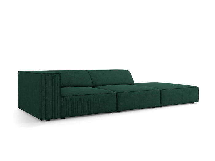 Cosmopolitan Design - Divano destro "Arendal" 4 posti in ciniglia con effetto a coste verde bottiglia 