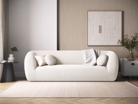 Cosmopolitan Design - Divano "Essen" 3 posti in bouclé bianco 