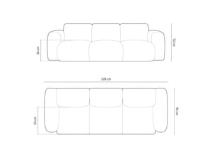 Cosmopolitan Design - Divano "Nolio" 3 posti in ciniglia beige 