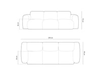 Cosmopolitan Design - Divano "Nolio" 3 posti in ciniglia rosa 