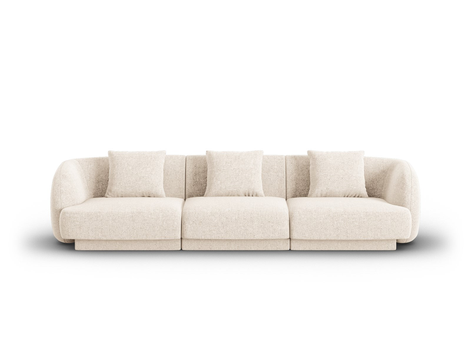 Cosmopolitan Design - Divano "Tulum" 3 posti in ciniglia beige chiaro 