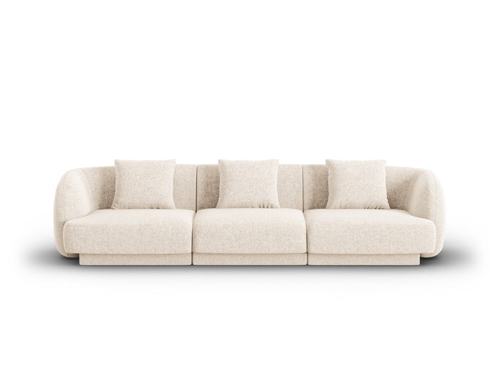 Cosmopolitan Design - Divano "Tulum" 3 posti in ciniglia beige chiaro 