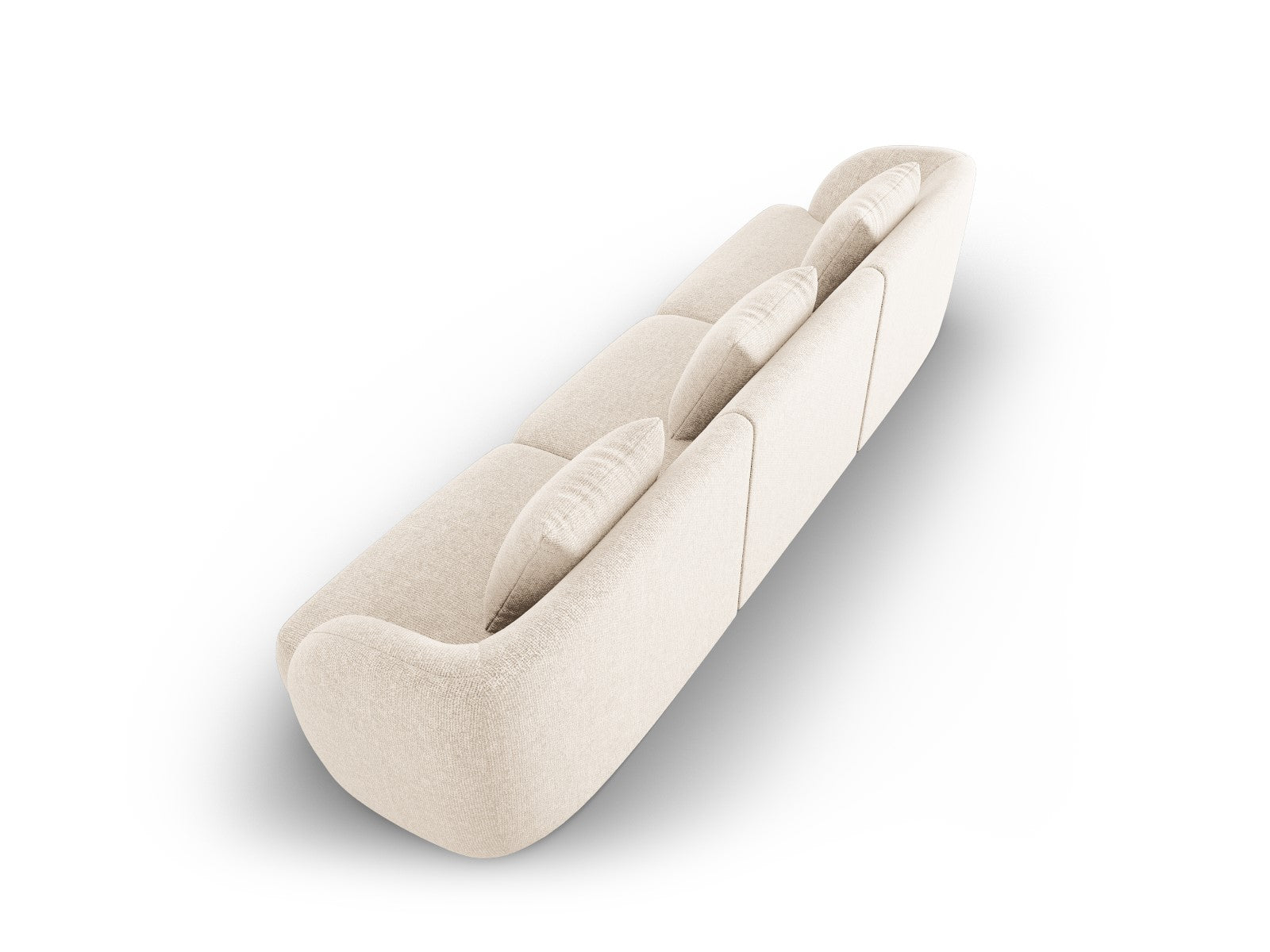 Cosmopolitan Design - Divano "Tulum" 3 posti in ciniglia beige chiaro 