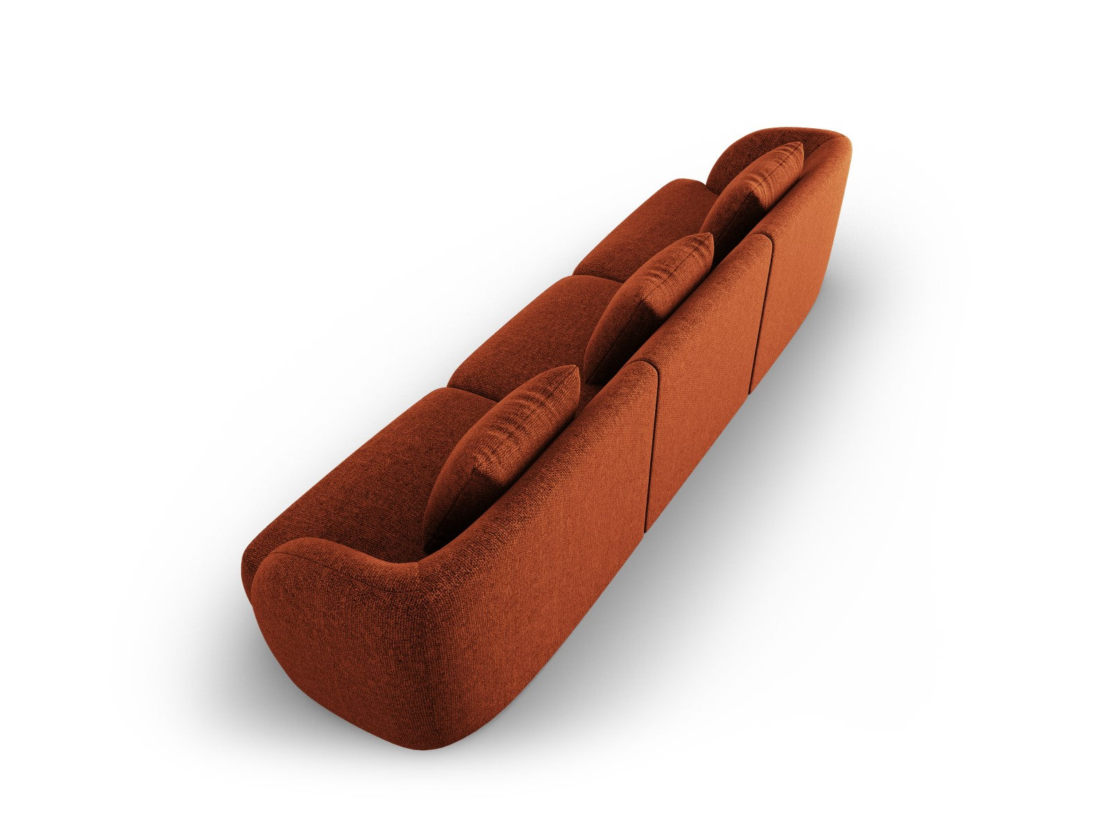 Cosmopolitan Design - Divano "Tulum" 3 posti in ciniglia terracotta 