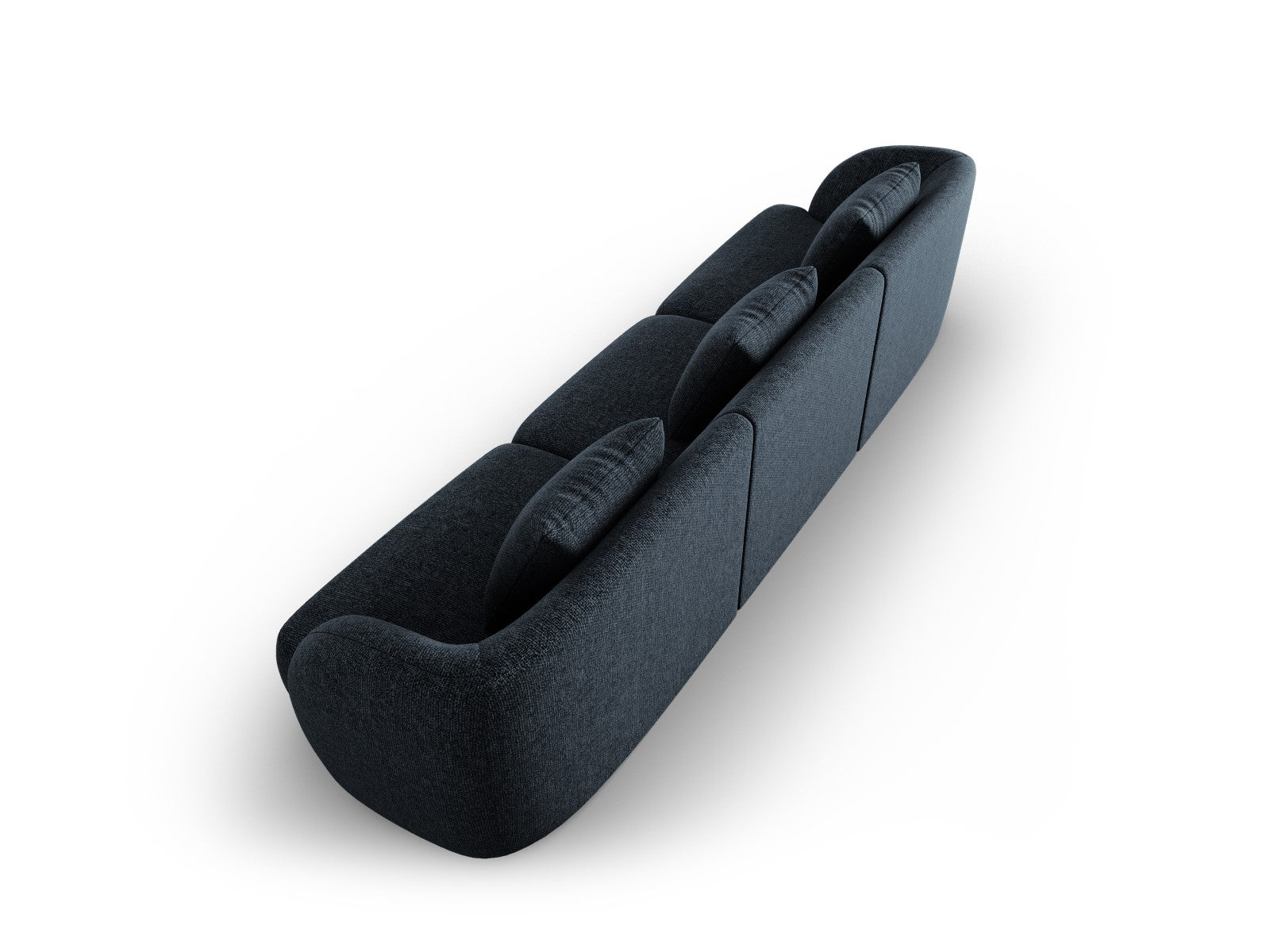 Cosmopolitan Design - Divano "Tulum" 3 posti in ciniglia blu reale 