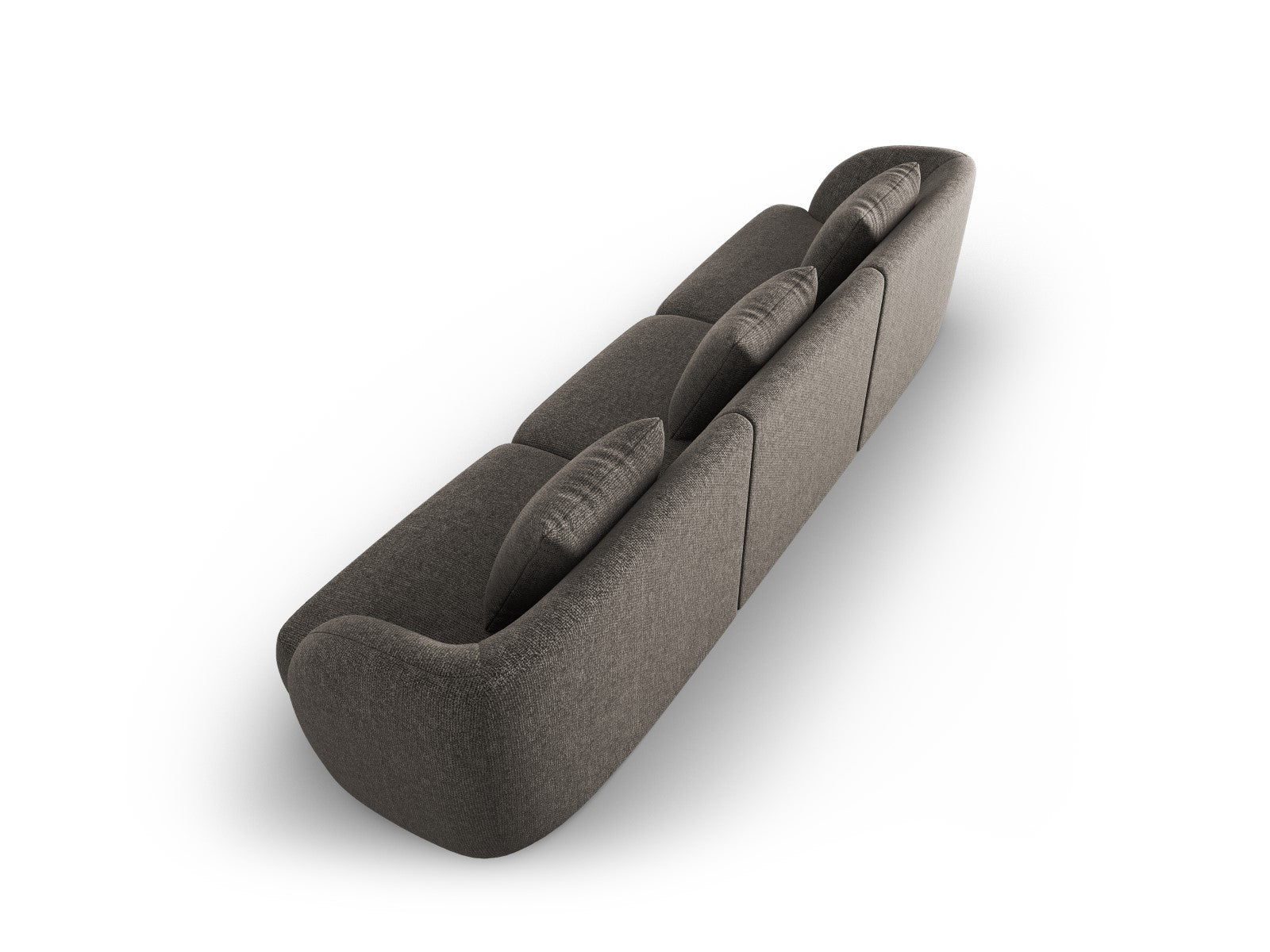 Cosmopolitan Design - Divano "Tulum" 3 posti in ciniglia grigio 