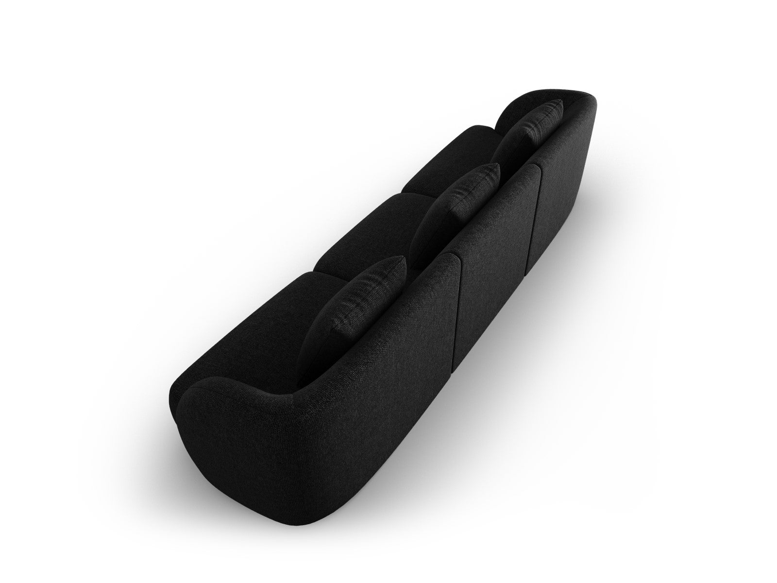 Cosmopolitan Design - Divano "Tulum" 3 posti in ciniglia nero 