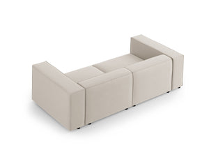 Cosmopolitan Design - Divano "Arendal" 3 posti in velluto ecru 