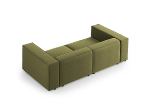 Cosmopolitan Design - Divano "Arendal" 3 posti in velluto verde chiaro 