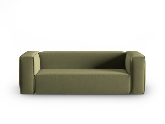 Cosmopolitan Design - Divano "Mackay" 3 posti in velluto verde chiaro 