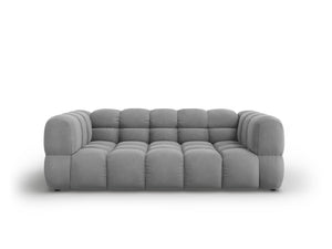 Cosmopolitan Design - Divano "Sky" 3 posti in velluto grigio chiaro 