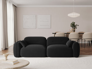 Cosmopolitan Design - Divano modulare "Sydney" 3 posti in velluto nero 