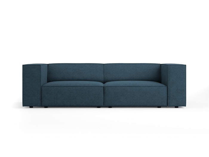 Cosmopolitan Design - Divano "Arendal" 3 posti in ciniglia con effetto a coste blu scuro 