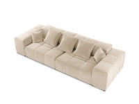 Cosmopolitan Design - Divano modulare "Rome" 3 posti in velluto beige 